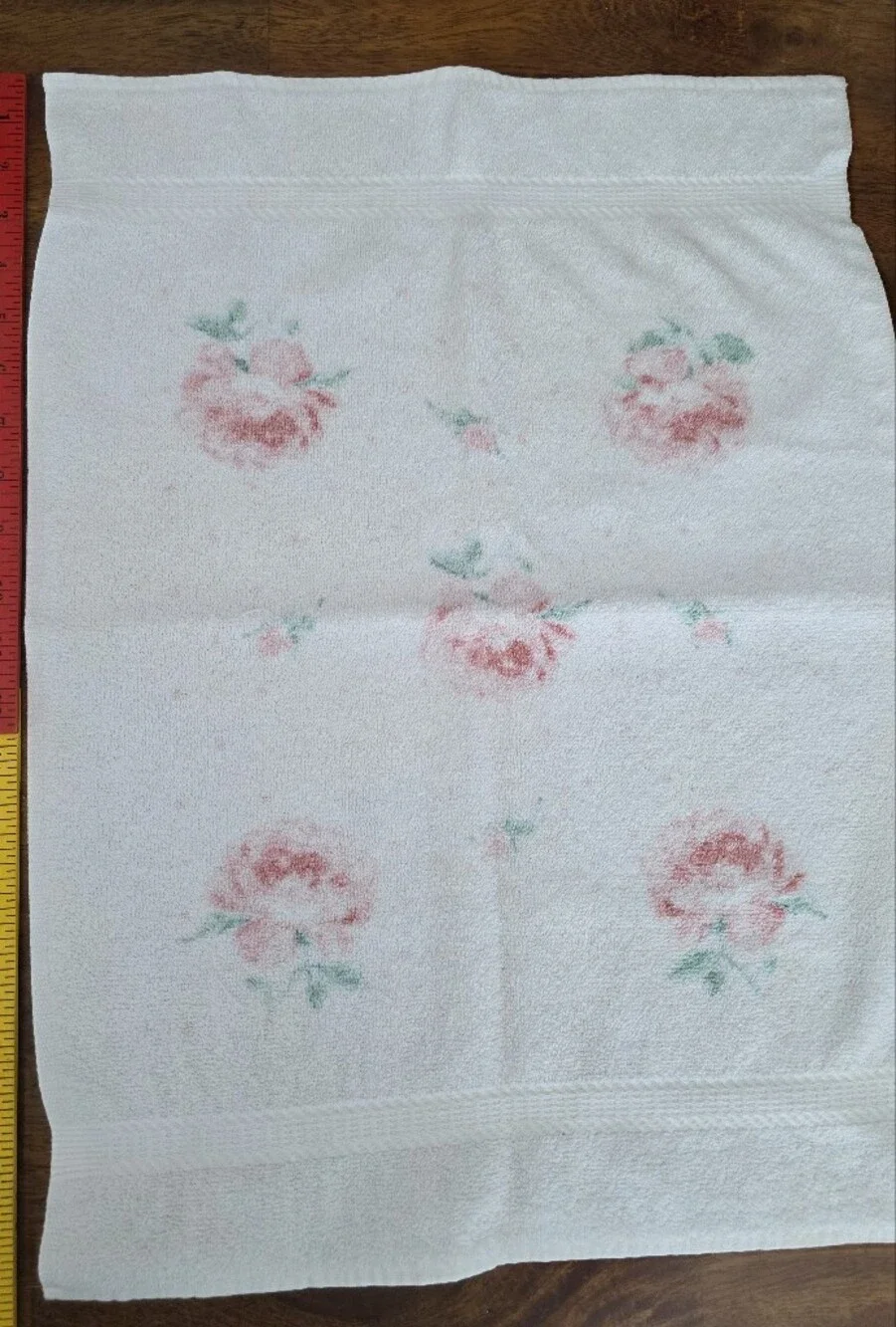 Vtg. JCPenny 100% Cotton Made In USA Bath Towel & 2 Hand Towels Pink ROSES 3pc